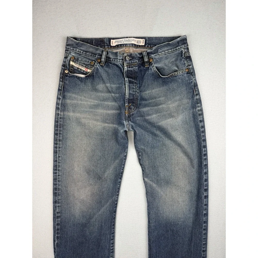 Vintage Y2k Diesel Industry Denim Jeans Mens Made in Italy Blue Pants Size 34x28